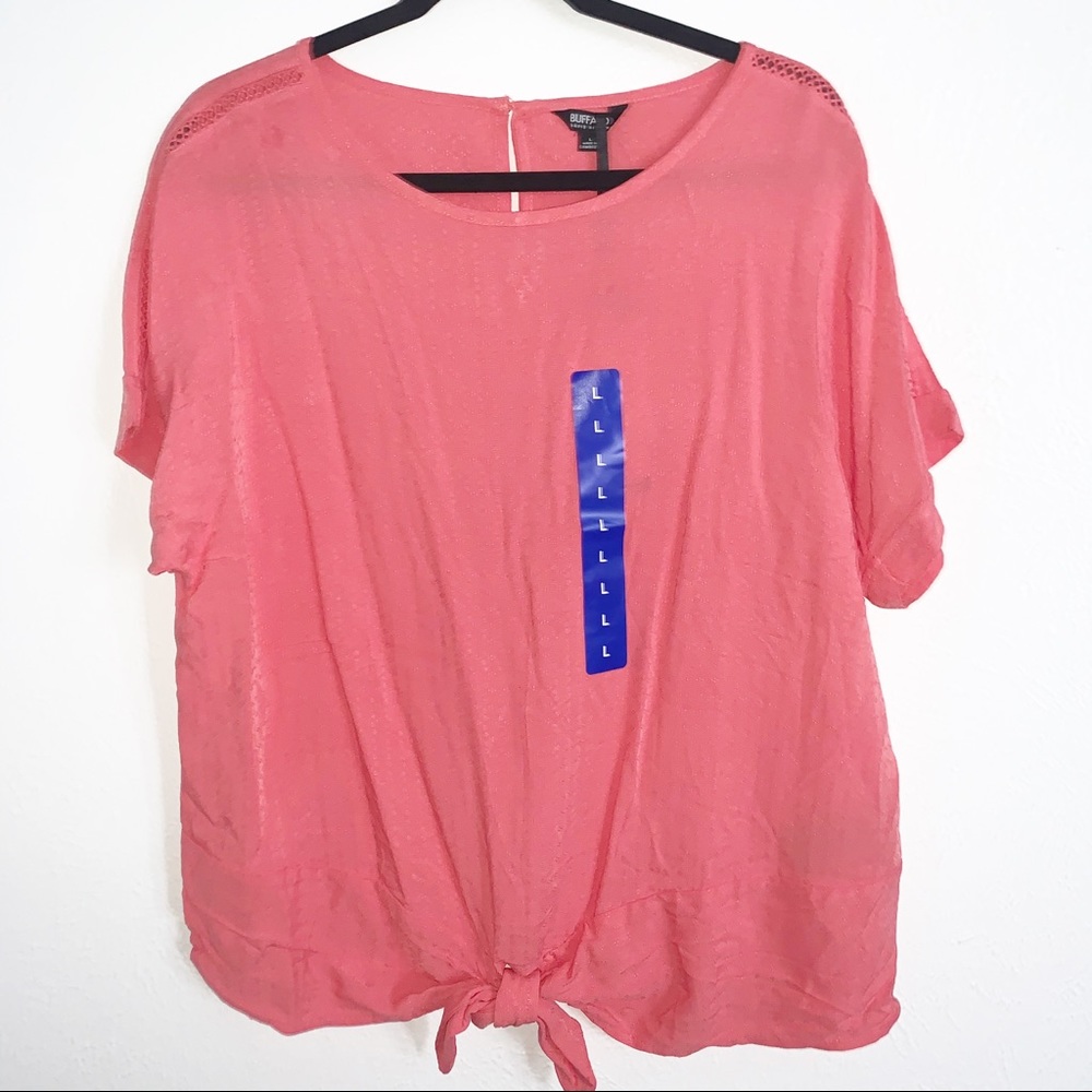 Buffalo by David Bitton Coral Short Sleeve Blouse Size Large